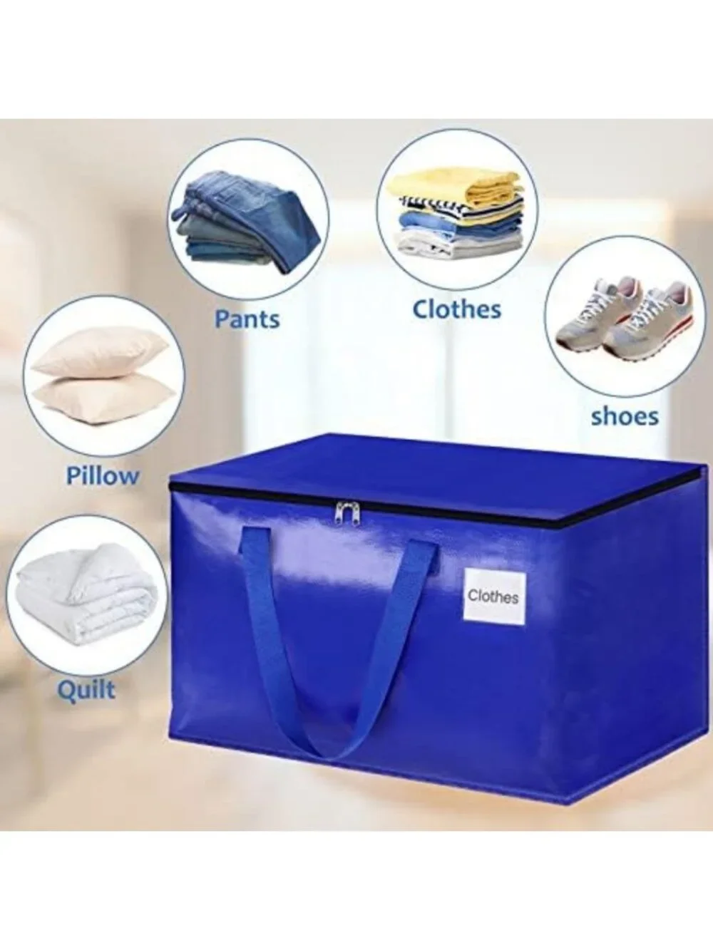 Heavy Duty Moving Bags with Sturdy Handles & Zippers - Space-Saving Storage